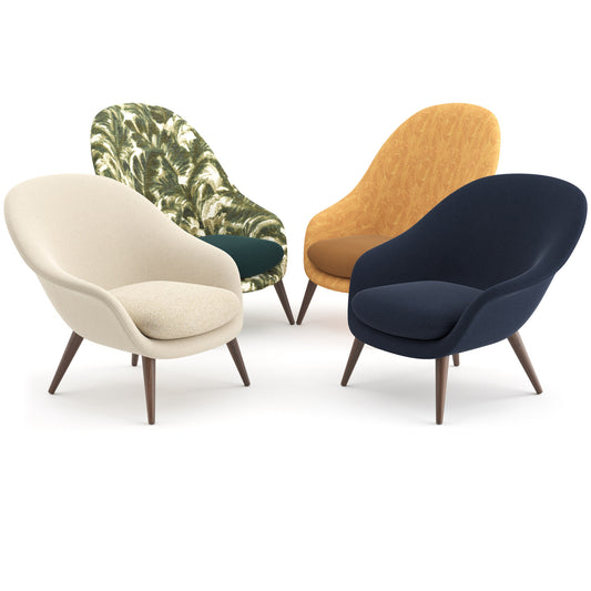 Bat Lounge Chair Wooden Base By Gubi 3D Model