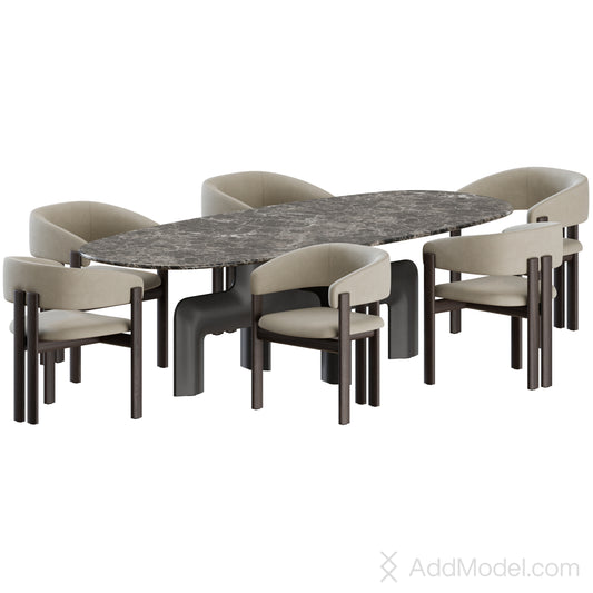 Biarritz Dining Set By Ditre Italia 3D Model