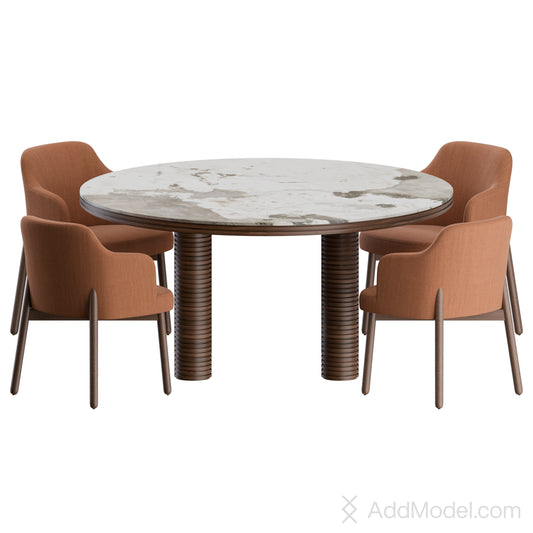 Abby Sansiro Dining Set By Porada 3D Model