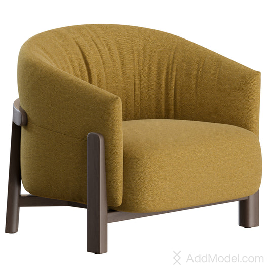 Leopold Lounge Armchair By Poliform 3D Model