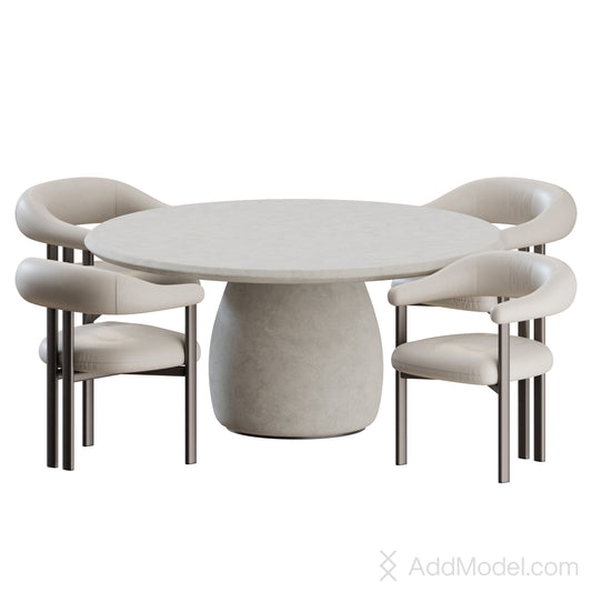 Greta Botero Argile Dining Set By Cattelan Italia 3D Model