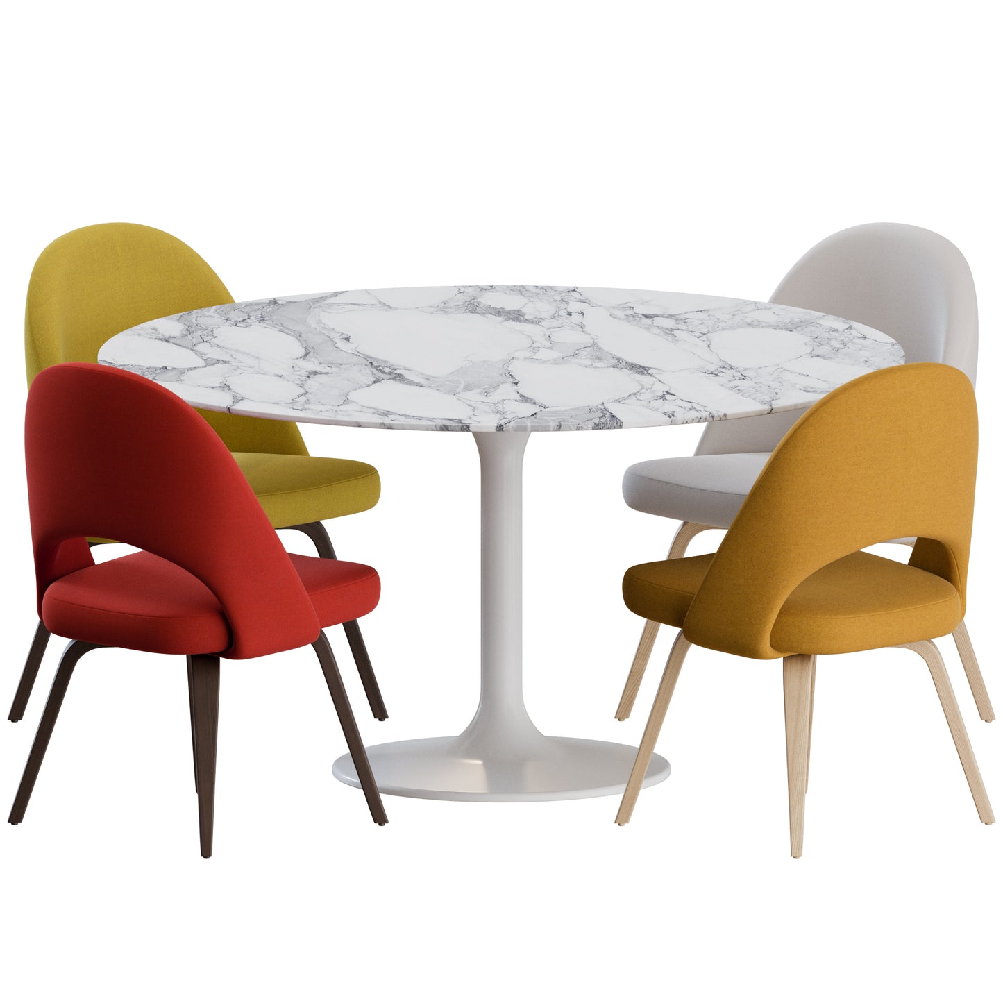 Dining Set 01 By Knoll 3D Model