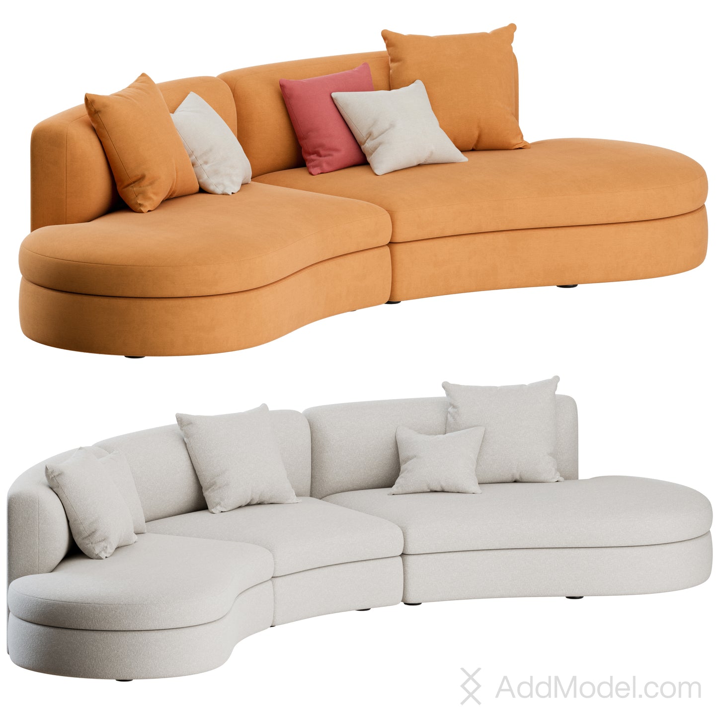 Coda Curved Sofa By Newworks 3D Model