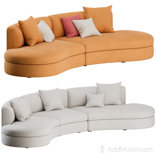 Coda Curved Sofa By Newworks 3D Model