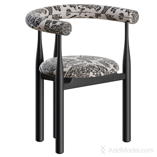 Bukowski Chair Fully Upholstered By Newworks 3D Model