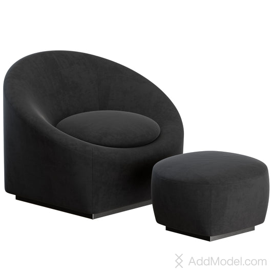 Capri Base Armchair By Minotti 3D Model