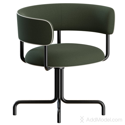 Font Swivel Wheels Armchair By Mobel Copenhagen 3D Model