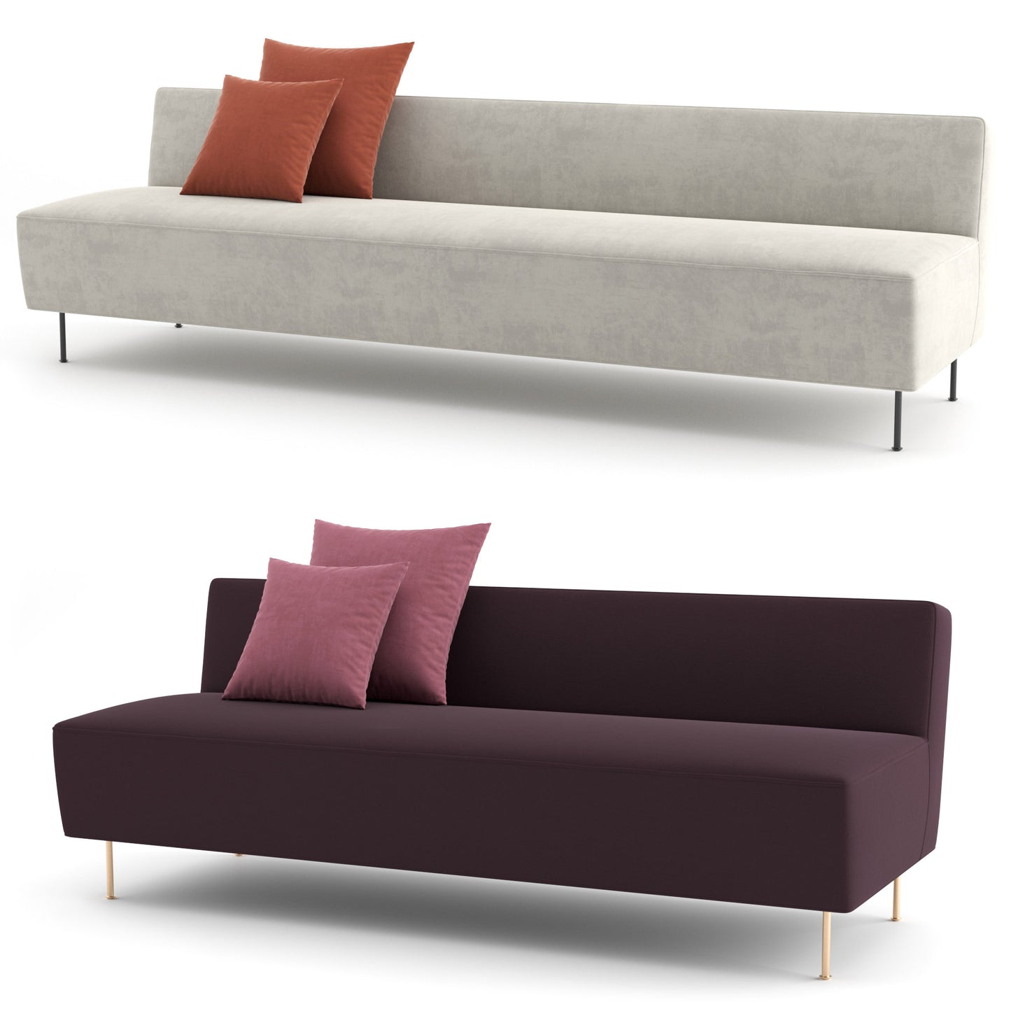 Modern Line Sofa By Gubi 3D Model