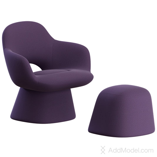 Kwado Armchair Footstool By Cappellini 3D Model