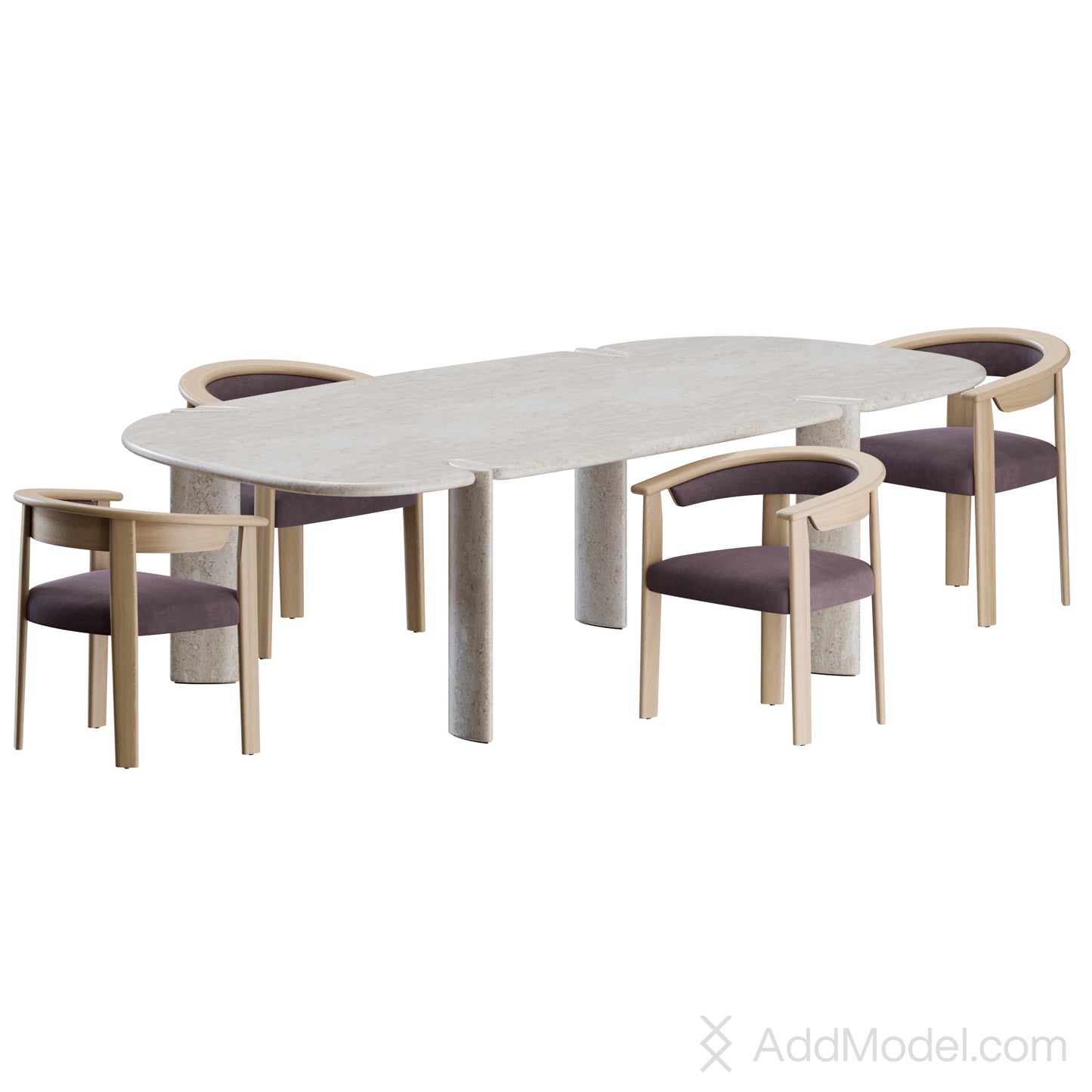 Afra Chair Isamu Table By Baxter 3D Model