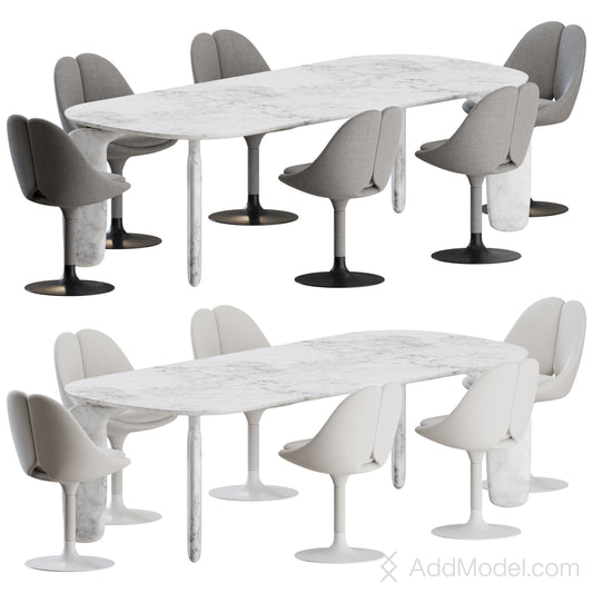 QISS Chair and Pulp Table By Roche Bobois 3D Model