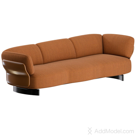 Saki 3 Seater Sofa By Minotti 3D Model