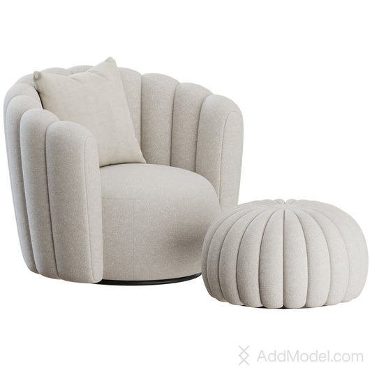 Sweet Art Armchair and Pouf By BoConcept 3D Model