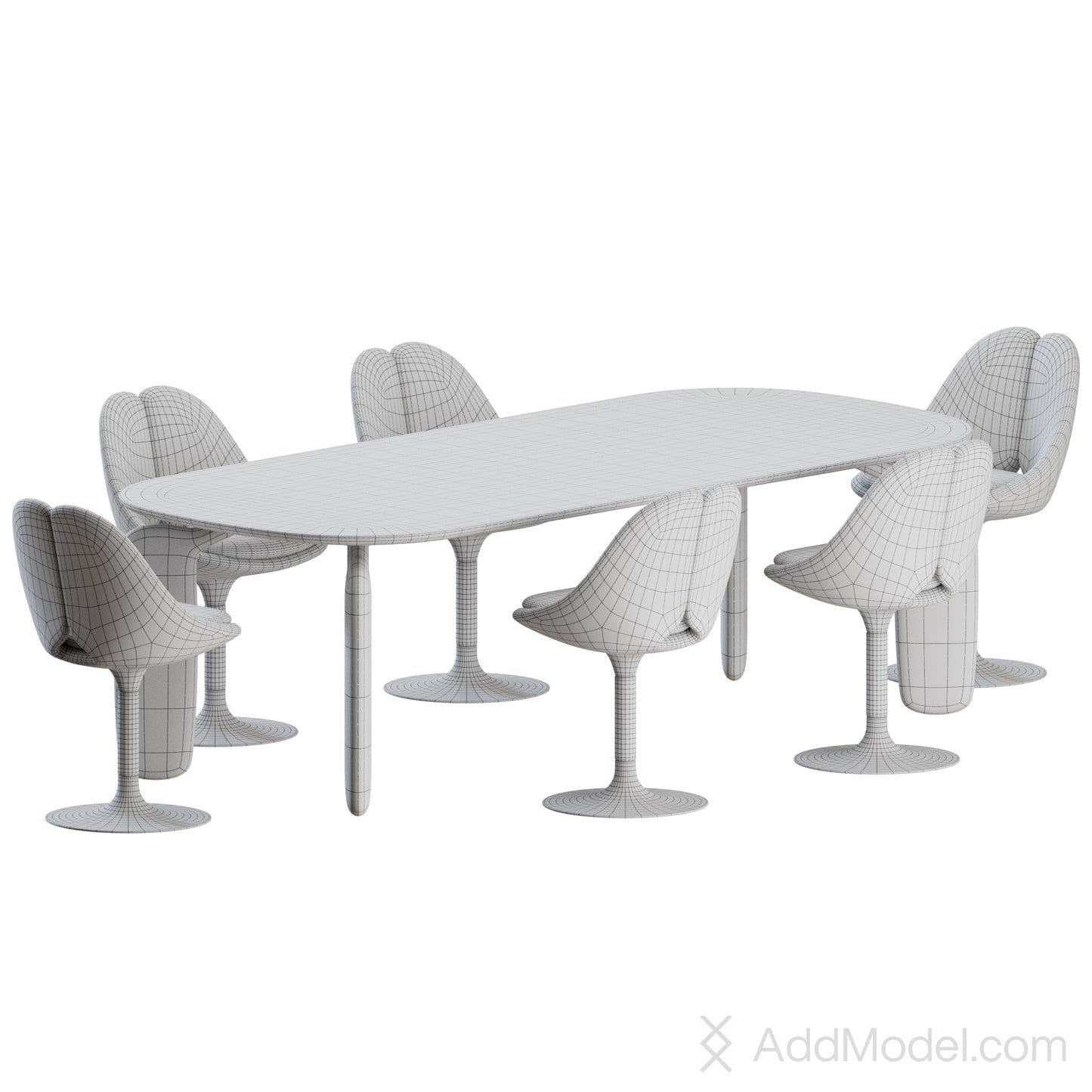 QISS Chair and Pulp Table By Roche Bobois 3D Model