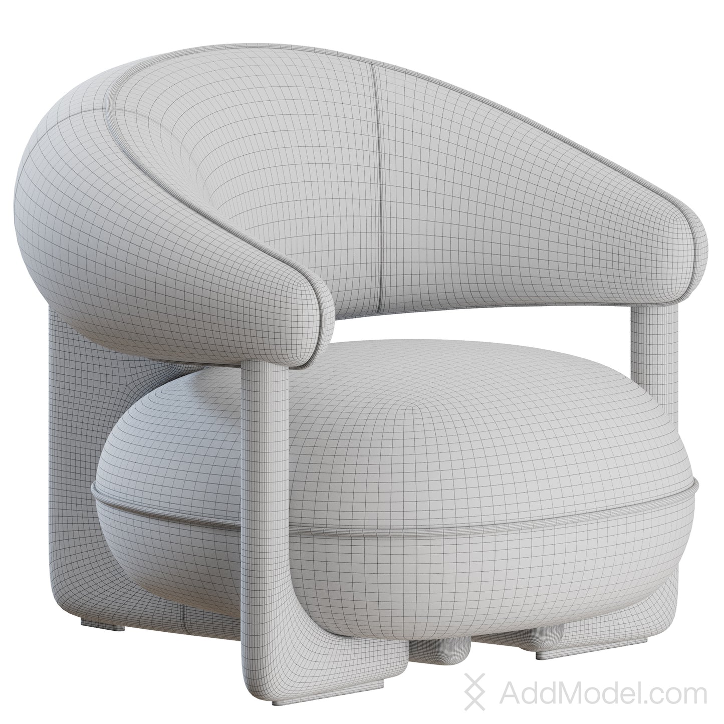Ruby Lounge Armchair By Cattelan Italia 3D Model