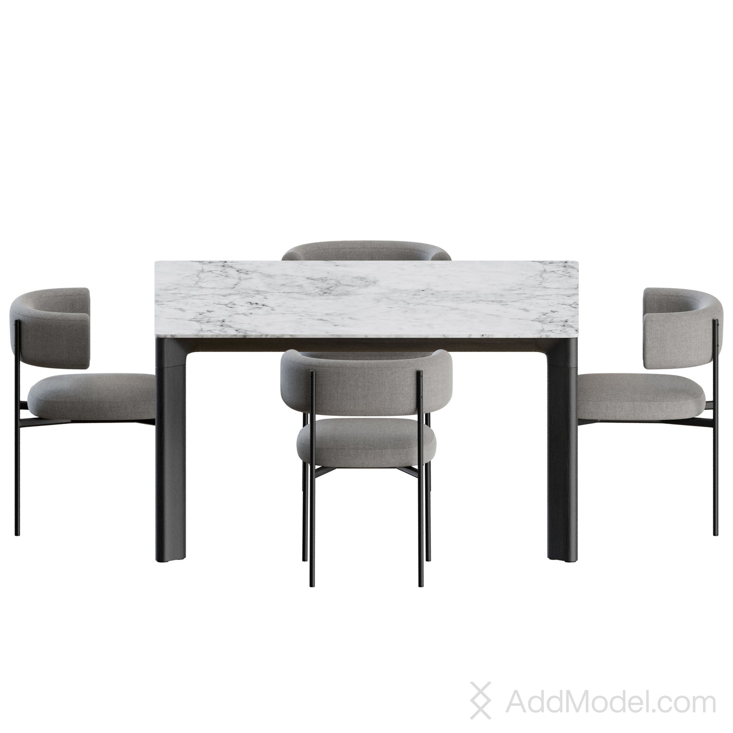Amelie Chair and Planum Table By MIDJ 3D Model