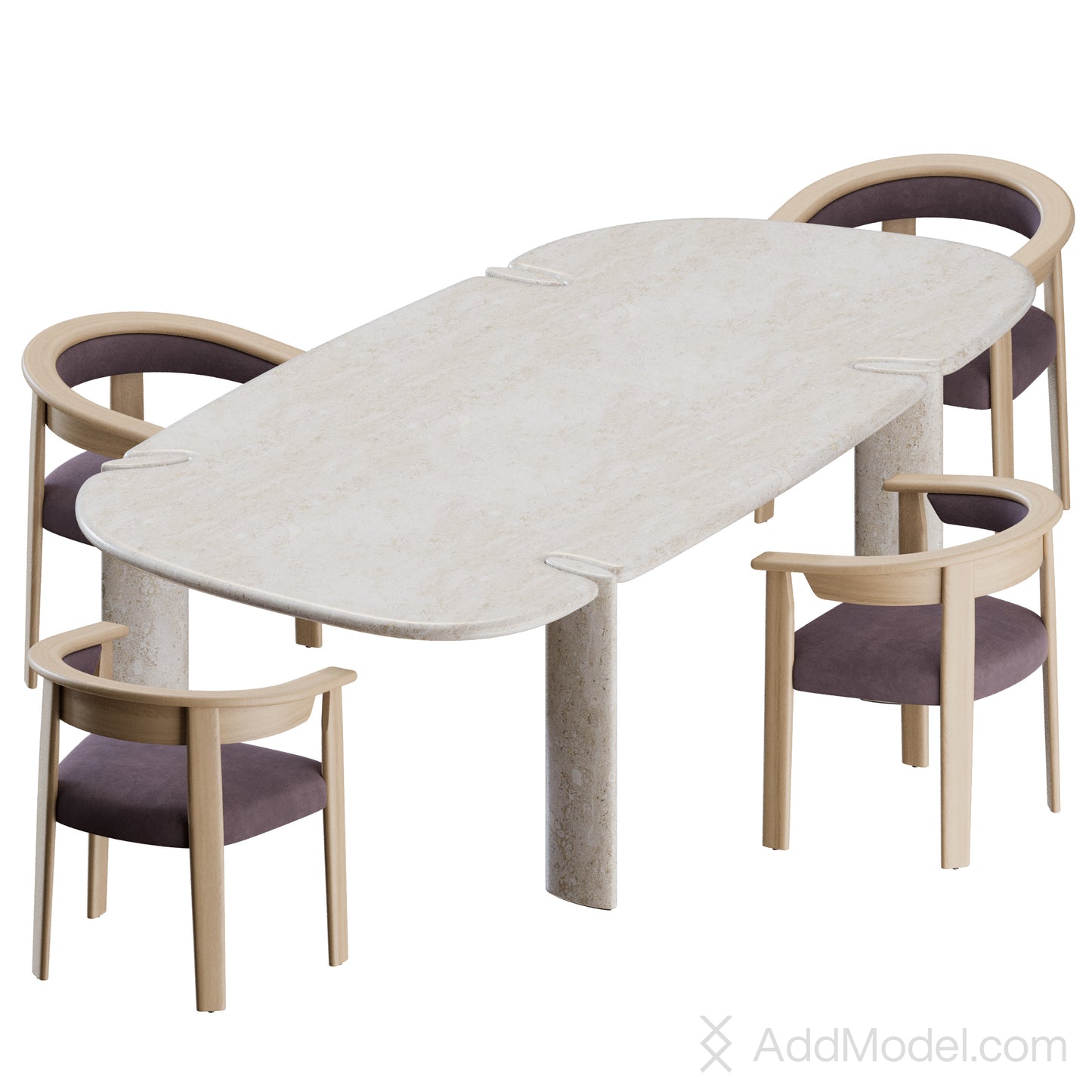 Afra Chair Isamu Table By Baxter 3D Model