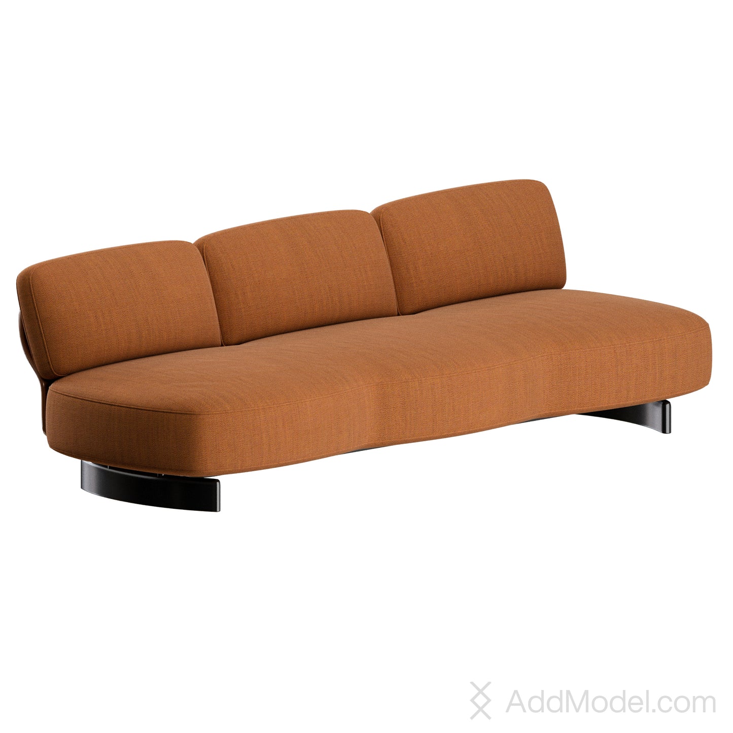 Saki 3 Seater Sofa By Minotti 3D Model