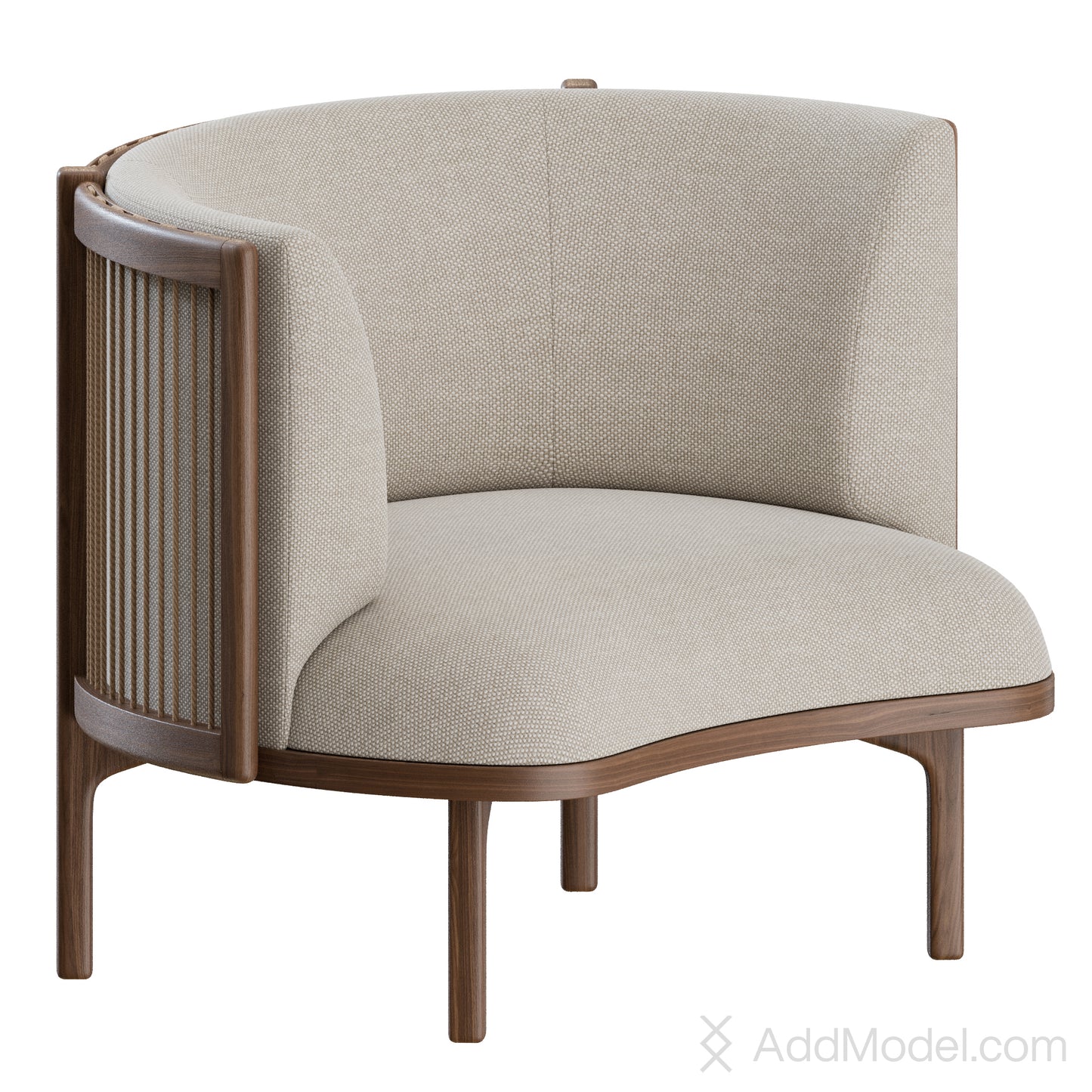 Sideways Lounge Chair By Carl Hansen 3D Model