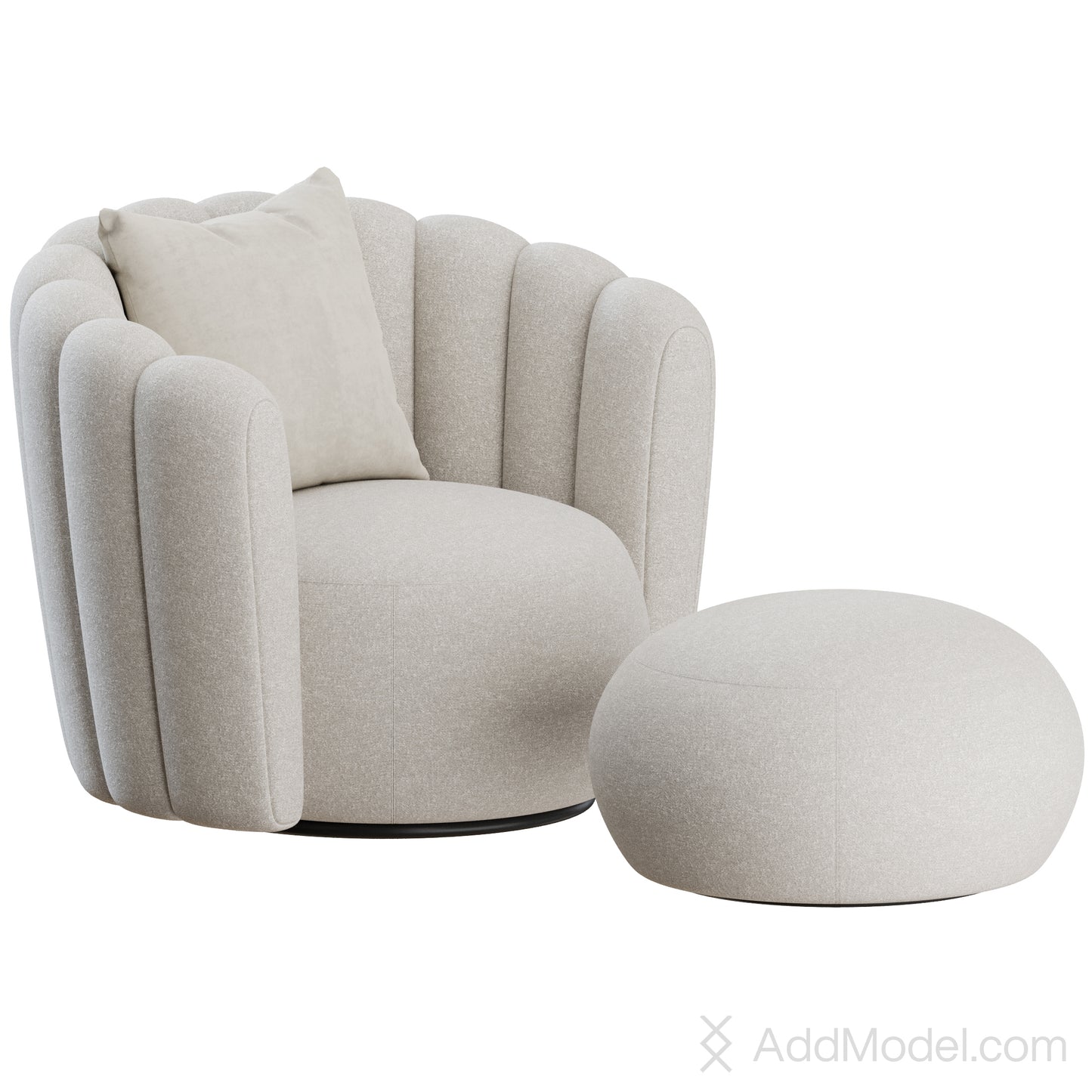 Sweet Art Armchair and Pouf By BoConcept 3D Model