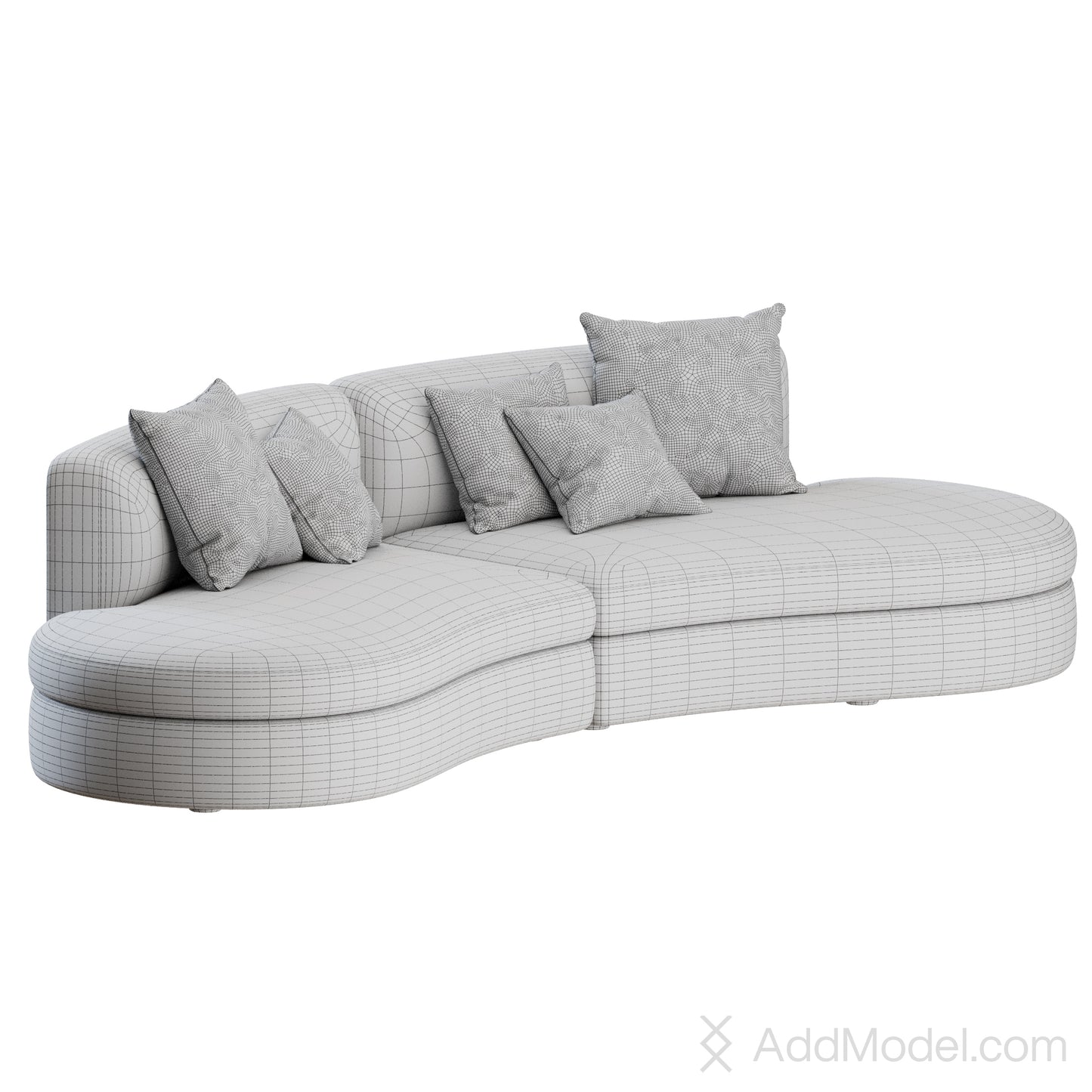 Coda Curved Sofa By Newworks 3D Model