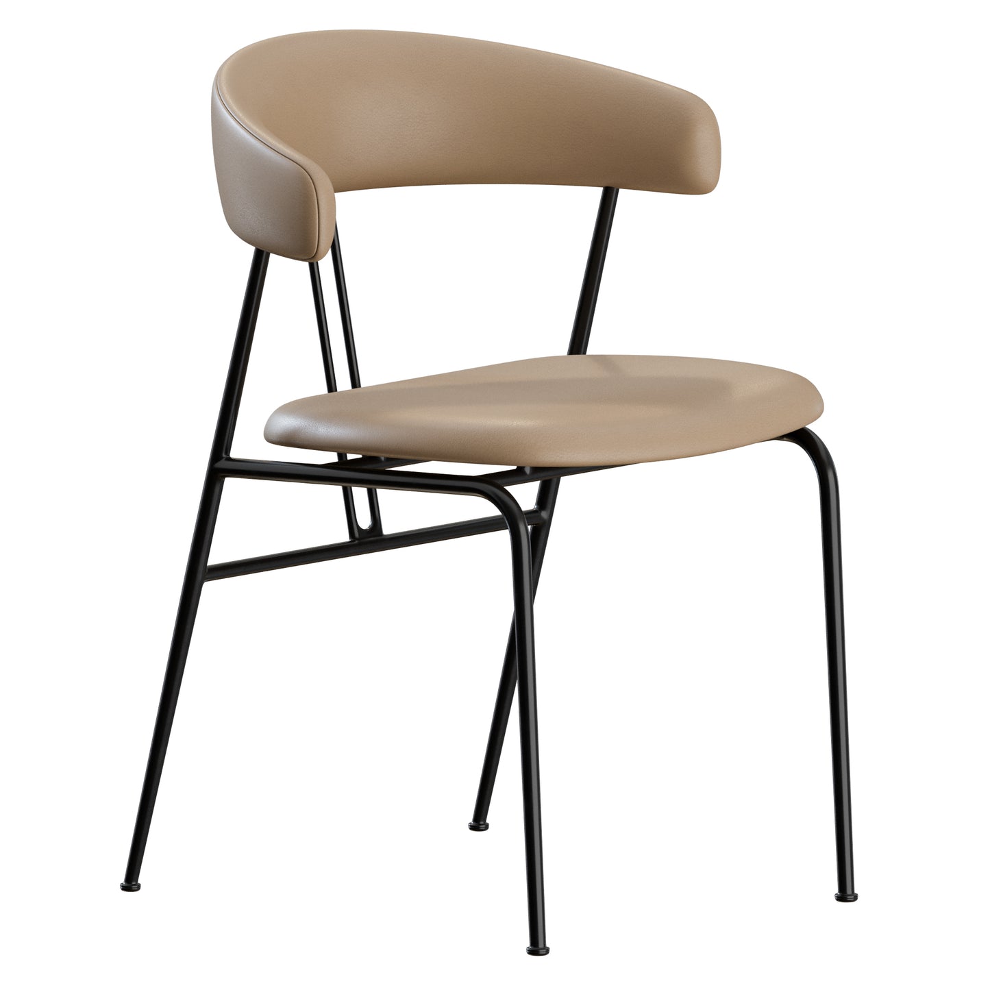 Violin Dining Chair Fully Upholstered By Gubi 3D Model