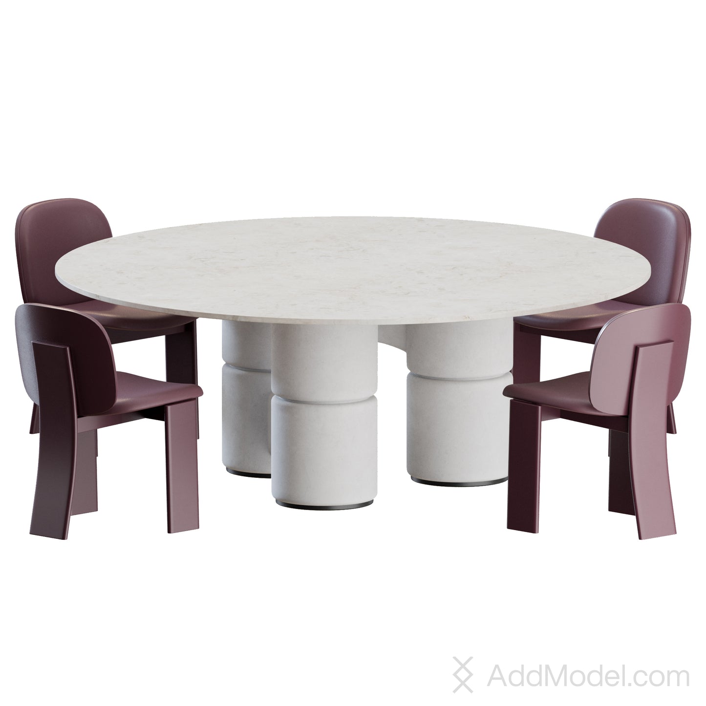 Saki Chair and Molecola Table By Gallotti&Radice 3D Model