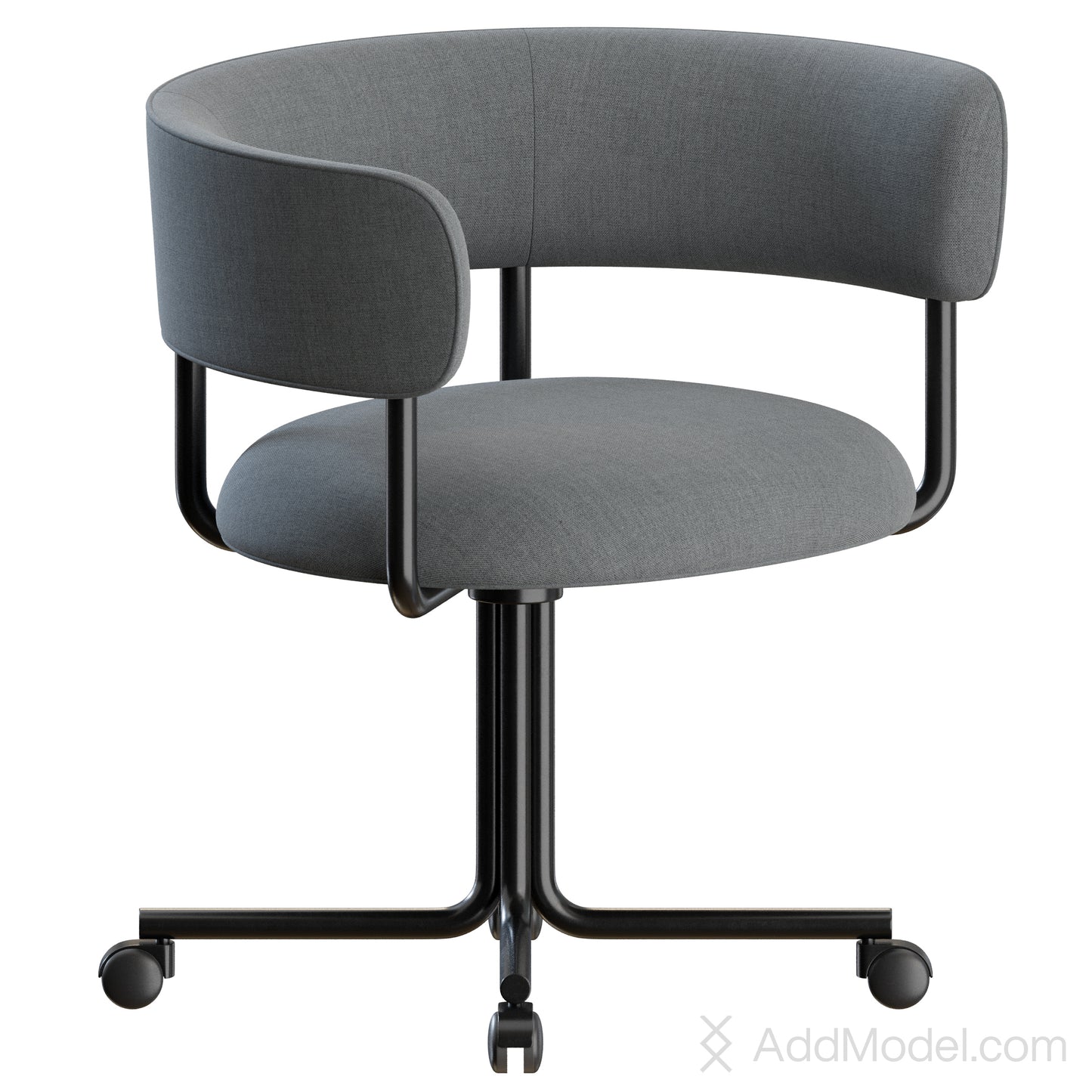 Font Swivel Wheels Armchair By Mobel Copenhagen 3D Model
