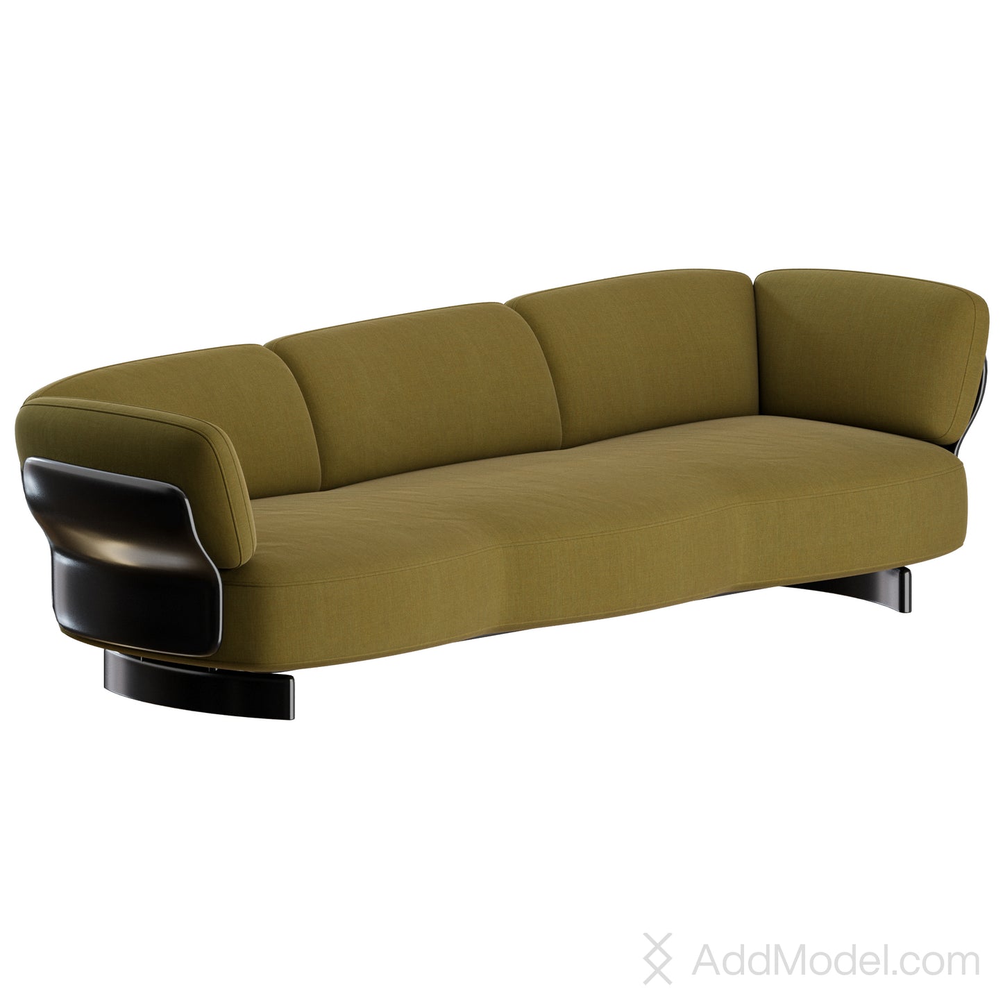 Saki 3 Seater Sofa By Minotti 3D Model