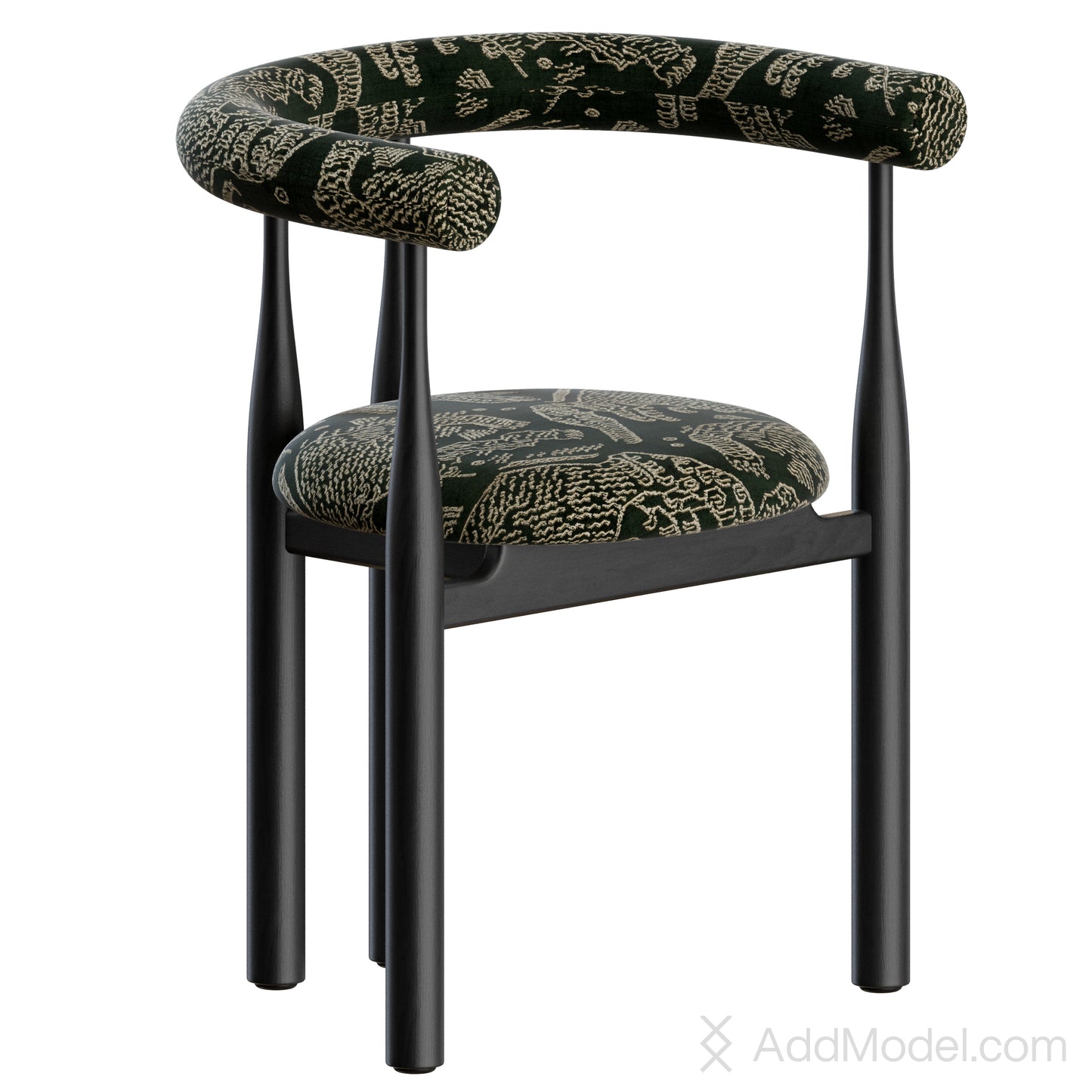 Bukowski Chair Fully Upholstered By Newworks 3D Model
