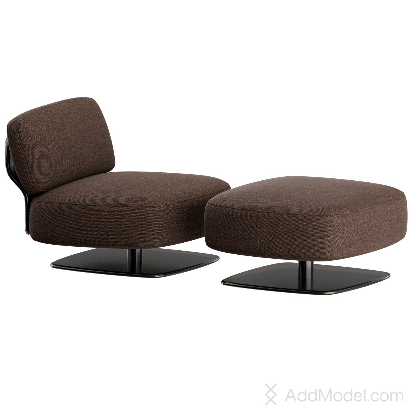 Saki Armchair and Footstool By Minotti 3D Model