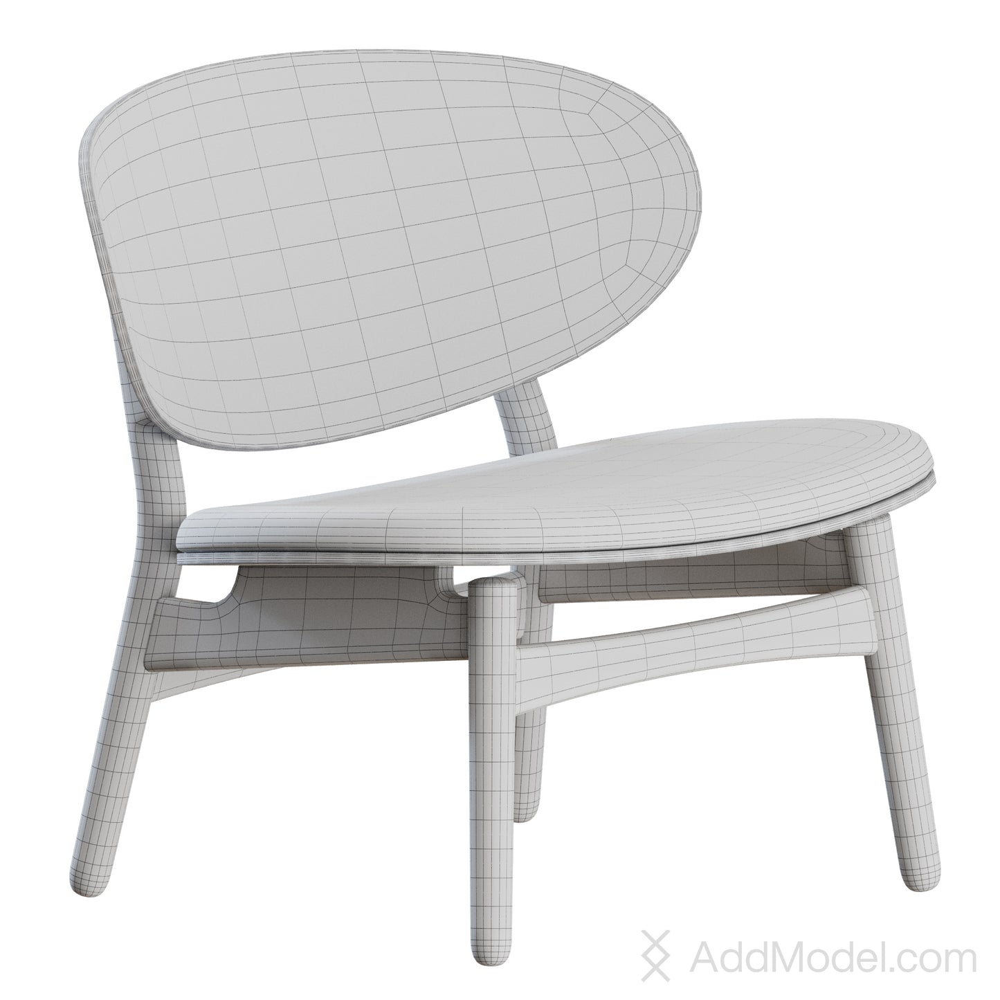 Shell lounge chair FH 1936 By Hans J. Wegner 3D Model