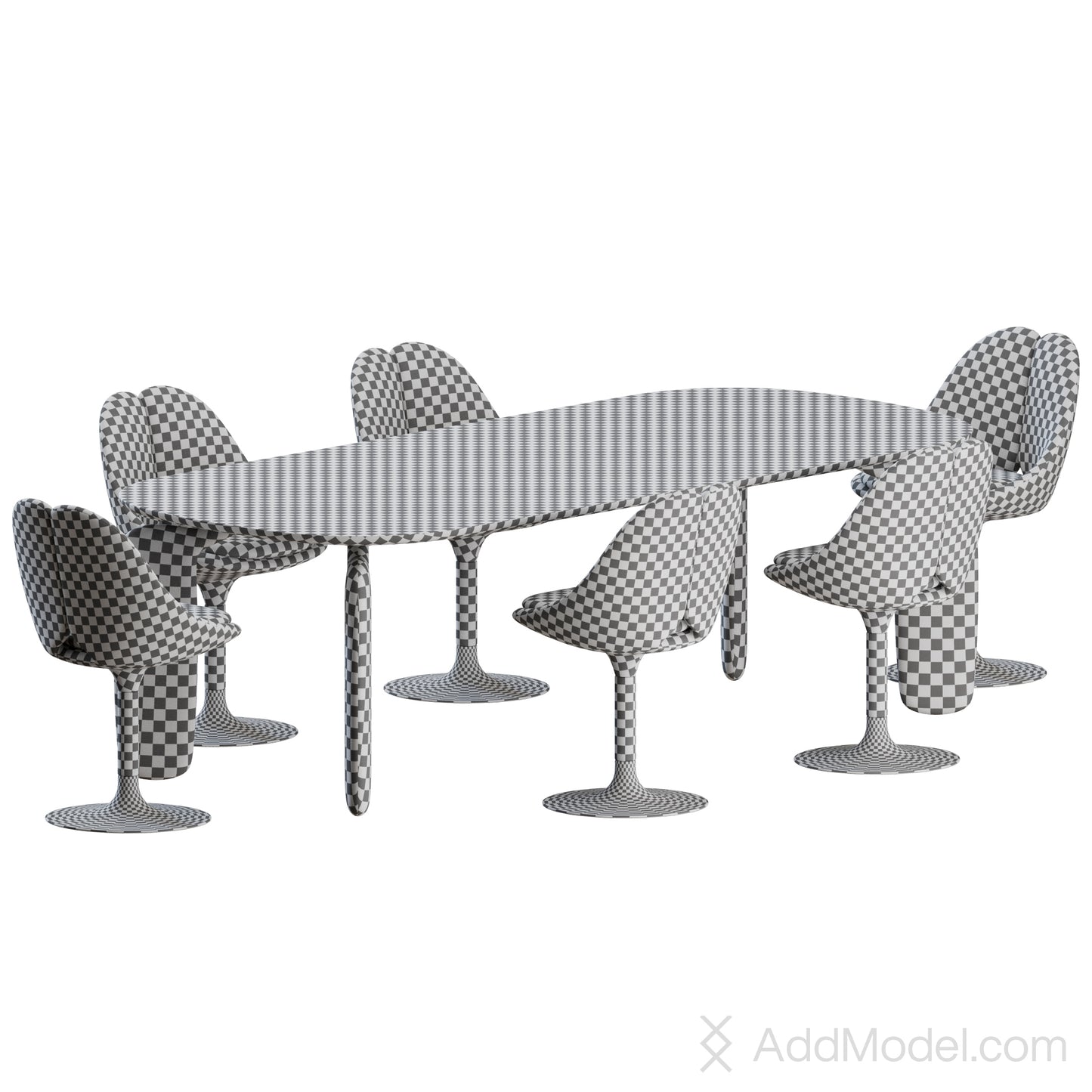 QISS Chair and Pulp Table By Roche Bobois 3D Model