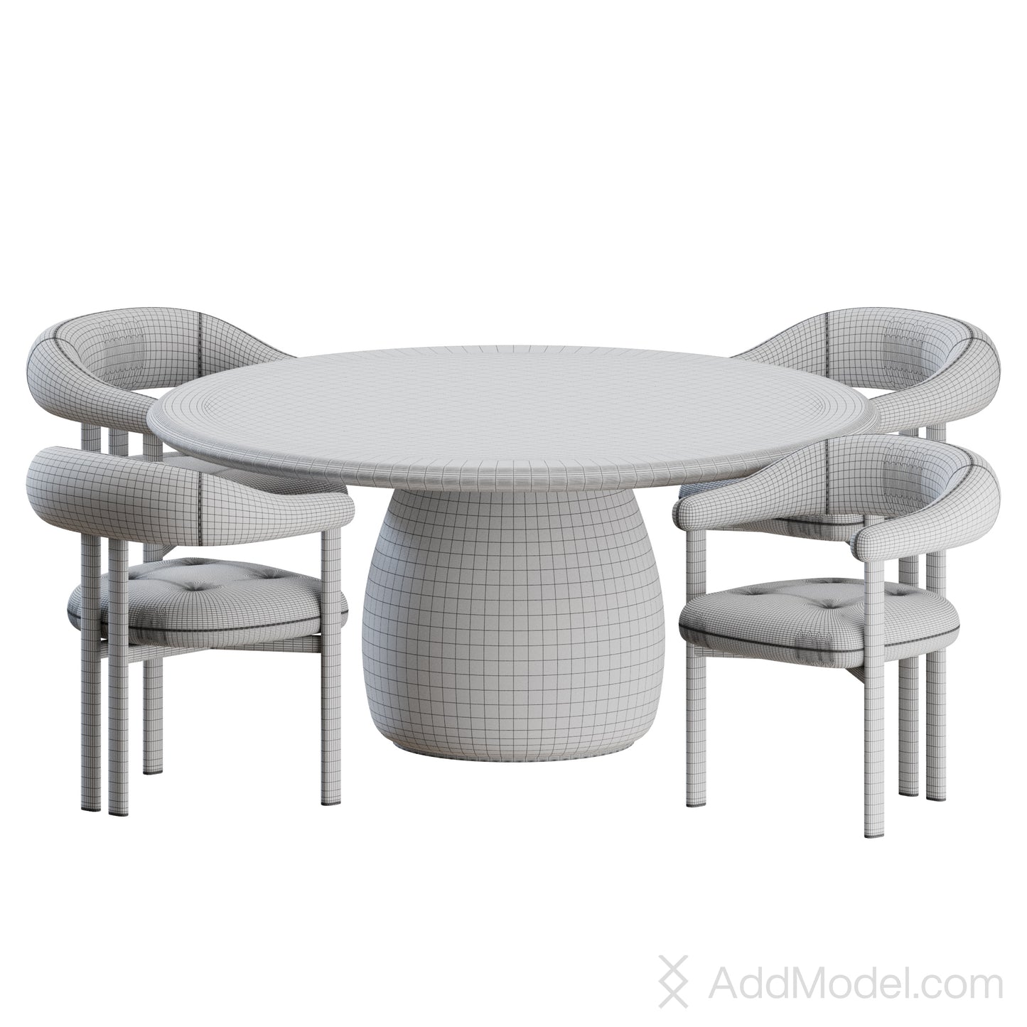 Greta Botero Argile Dining Set By Cattelan Italia 3D Model