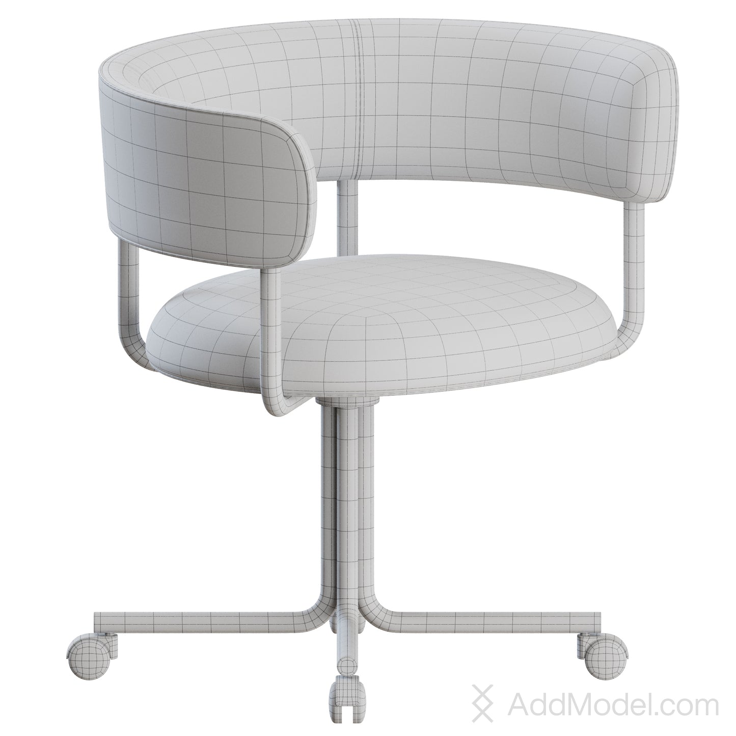 Font Swivel Wheels Armchair By Mobel Copenhagen 3D Model