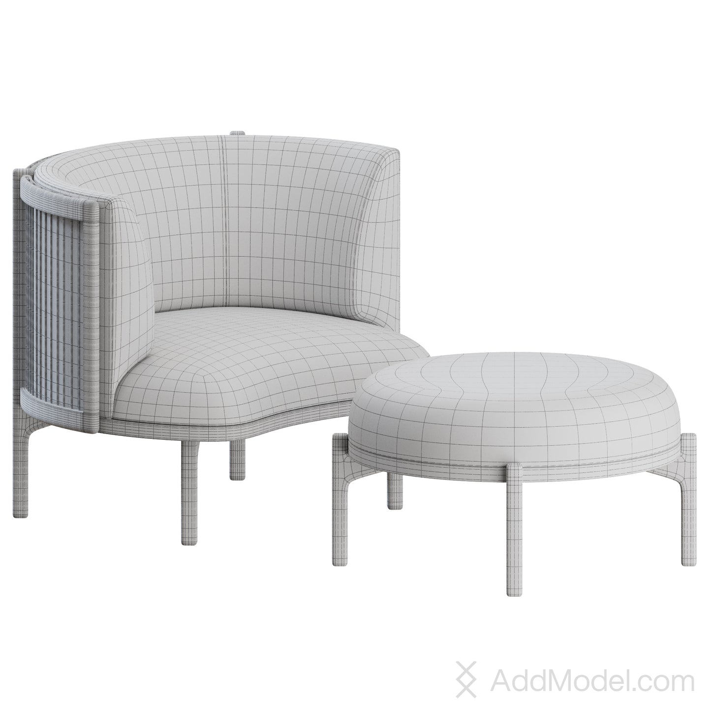Sideways Lounge Chair By Carl Hansen 3D Model