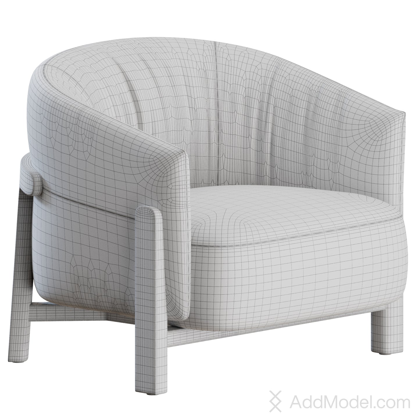 Leopold Lounge Armchair By Poliform 3D Model