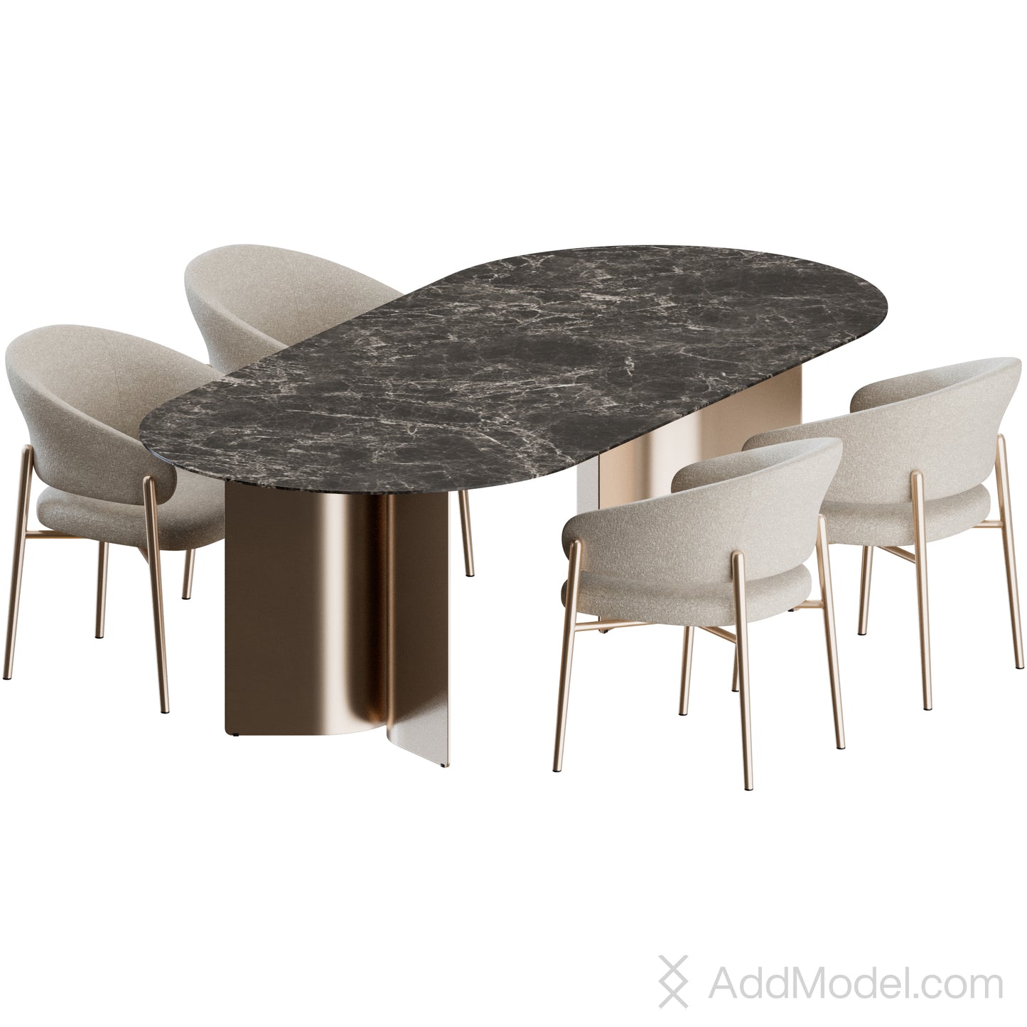 Linda Dining Set By Marelli 3D Model
