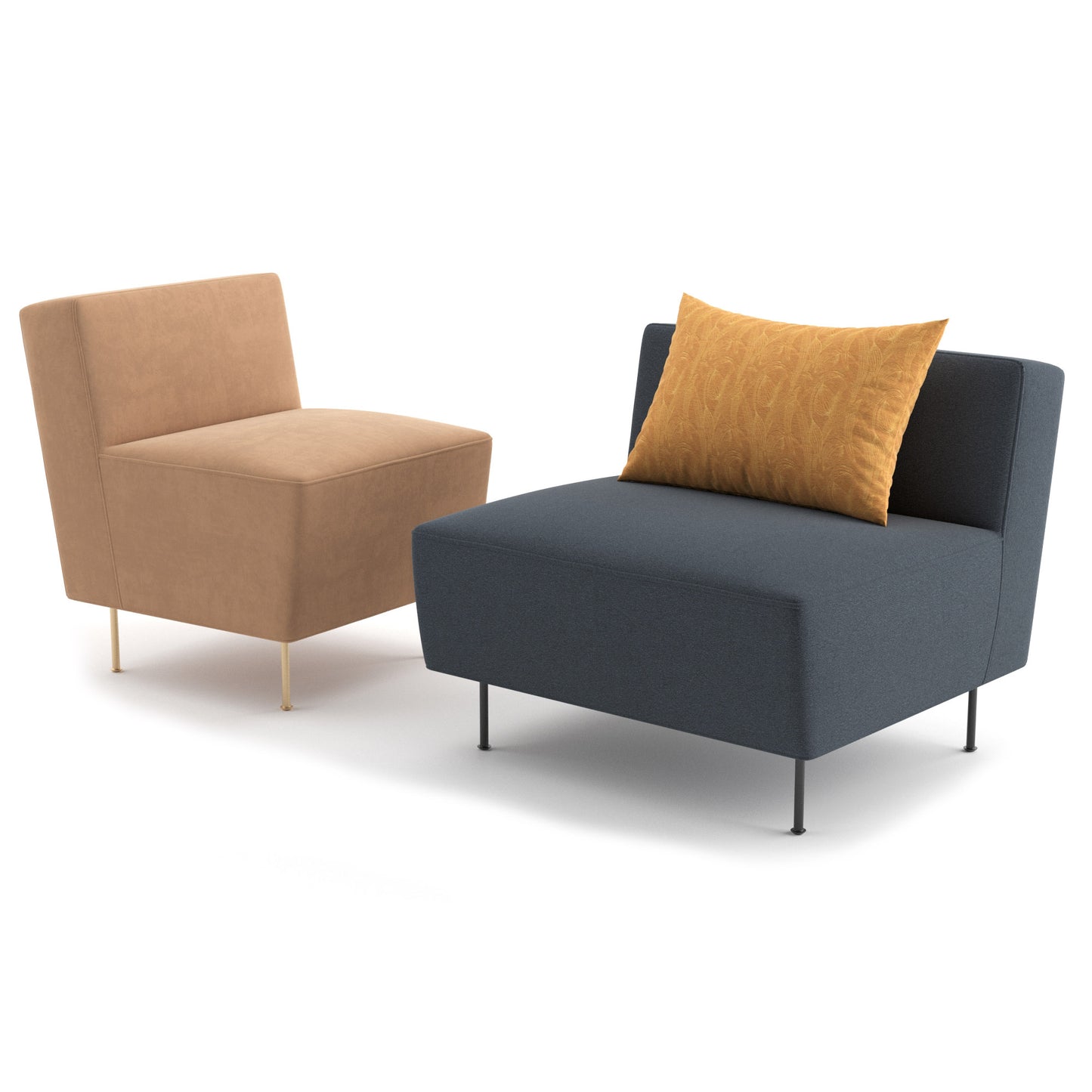 Modern Line Lounge Chairs By Gubi 3D Model