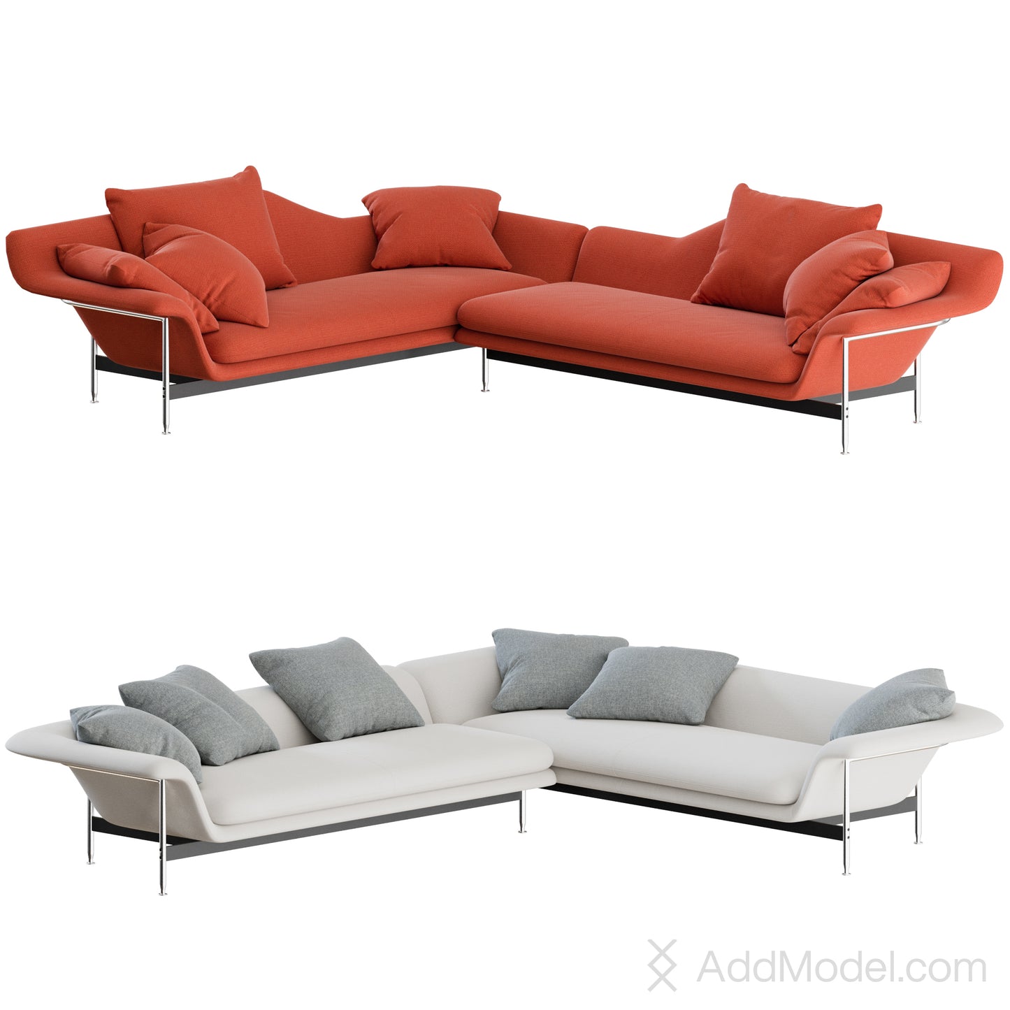Esosoft Sofa L-Shape By Cassina 3D Model