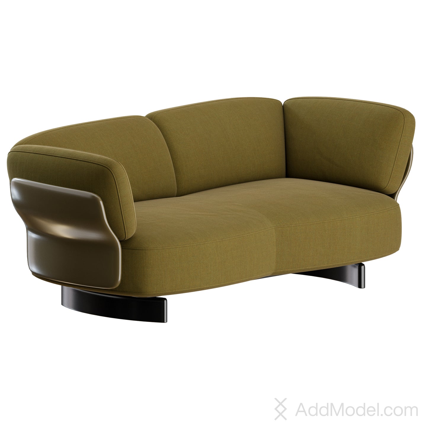 Saki 2 Seater Sofa By Minotti 3D Model