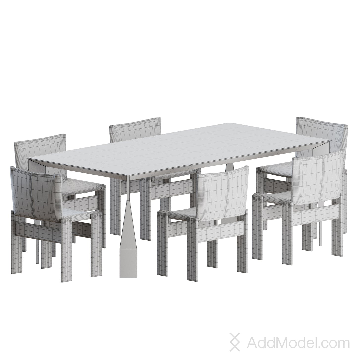 Monk Chair Diamond Table By Molteni&C 3D Model