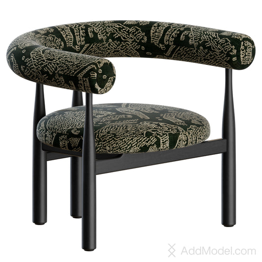 Bukowski Armchair Fully Upholstered By Newworks 3D Model