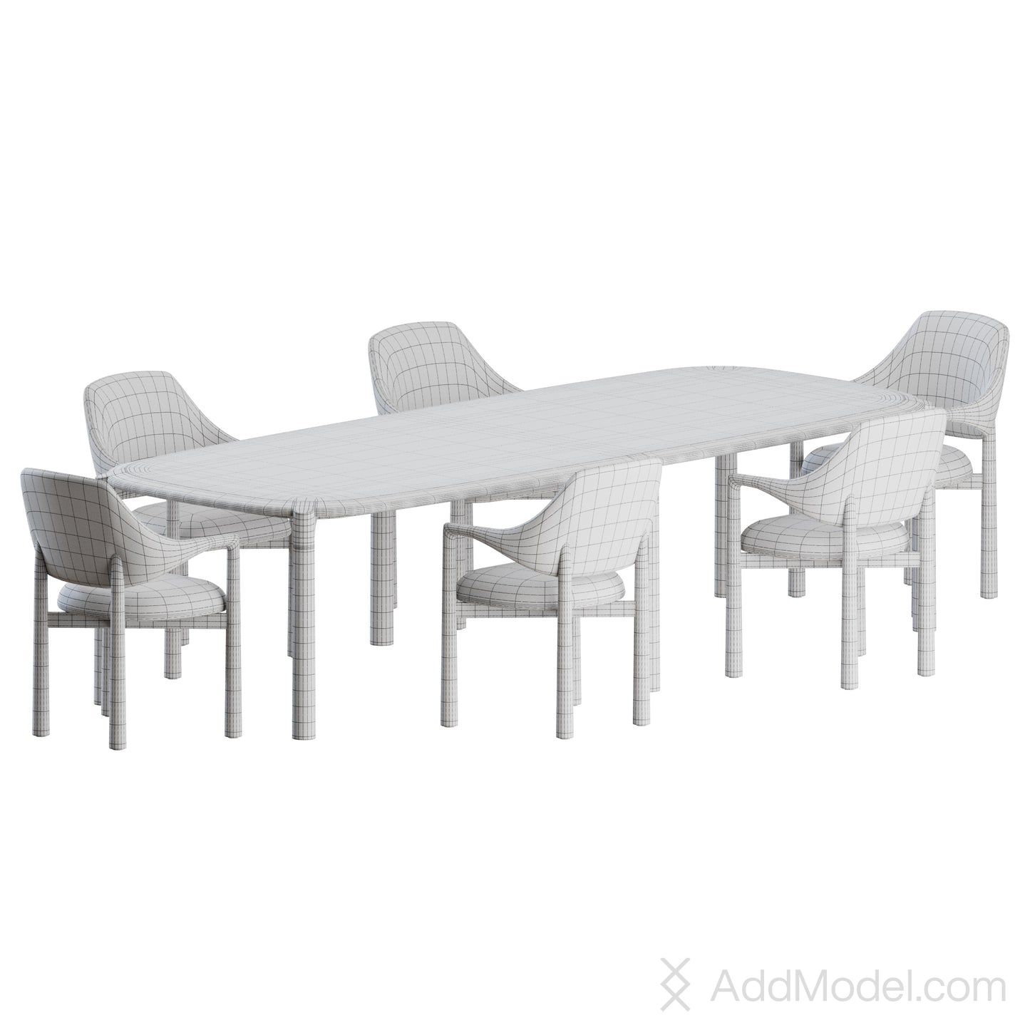 Elanta Dining Set By Roche Bobois 3D Model
