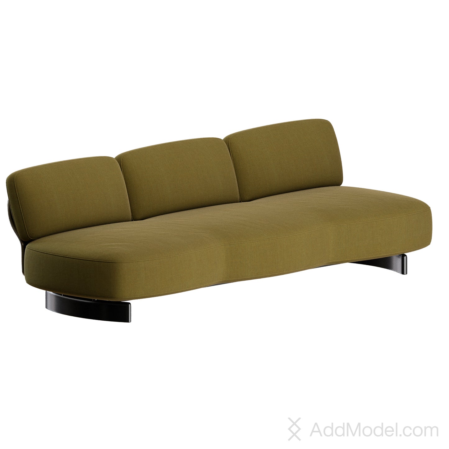 Saki 3 Seater Sofa By Minotti 3D Model