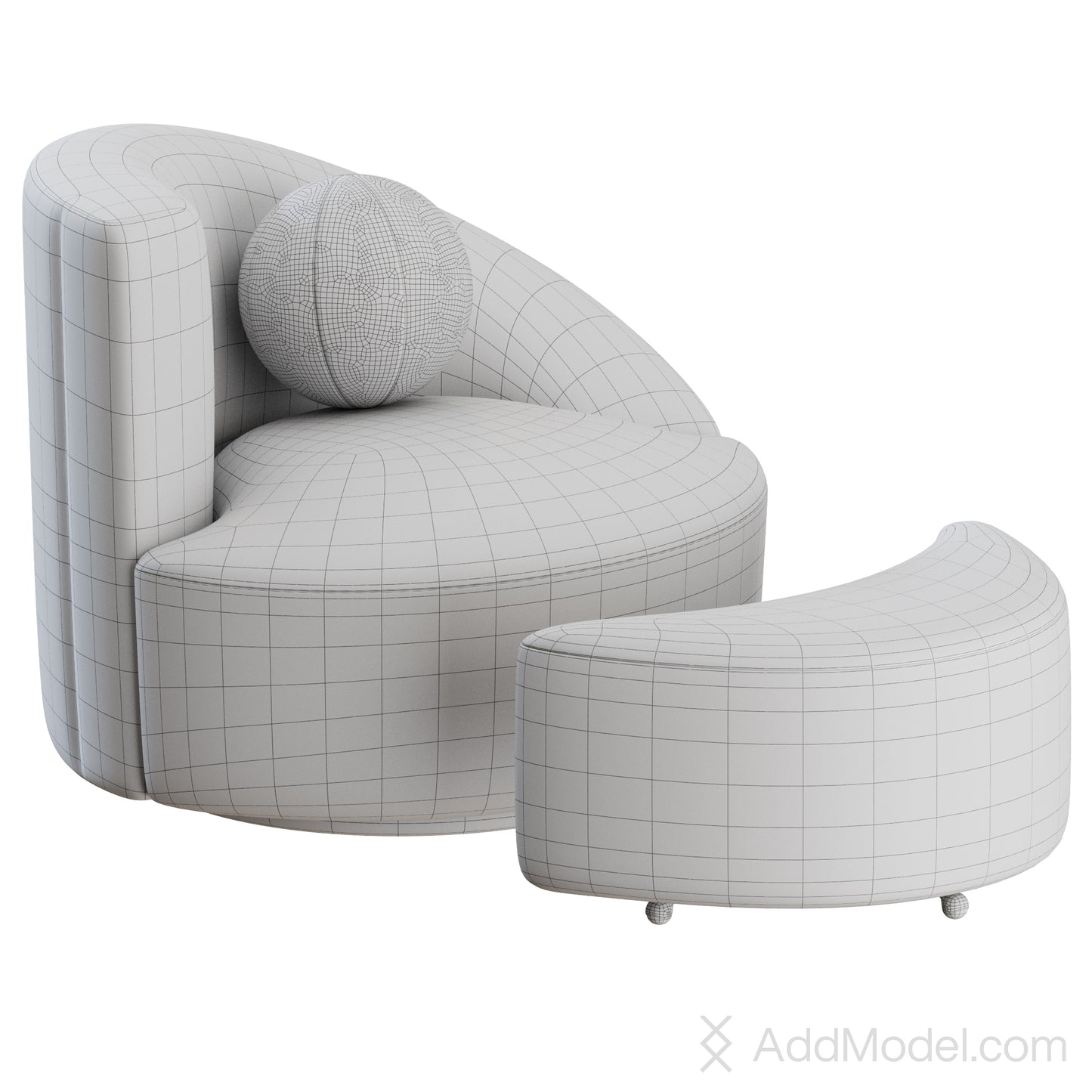 Nautilus Armchair By Vladimir Kagan 3D Model