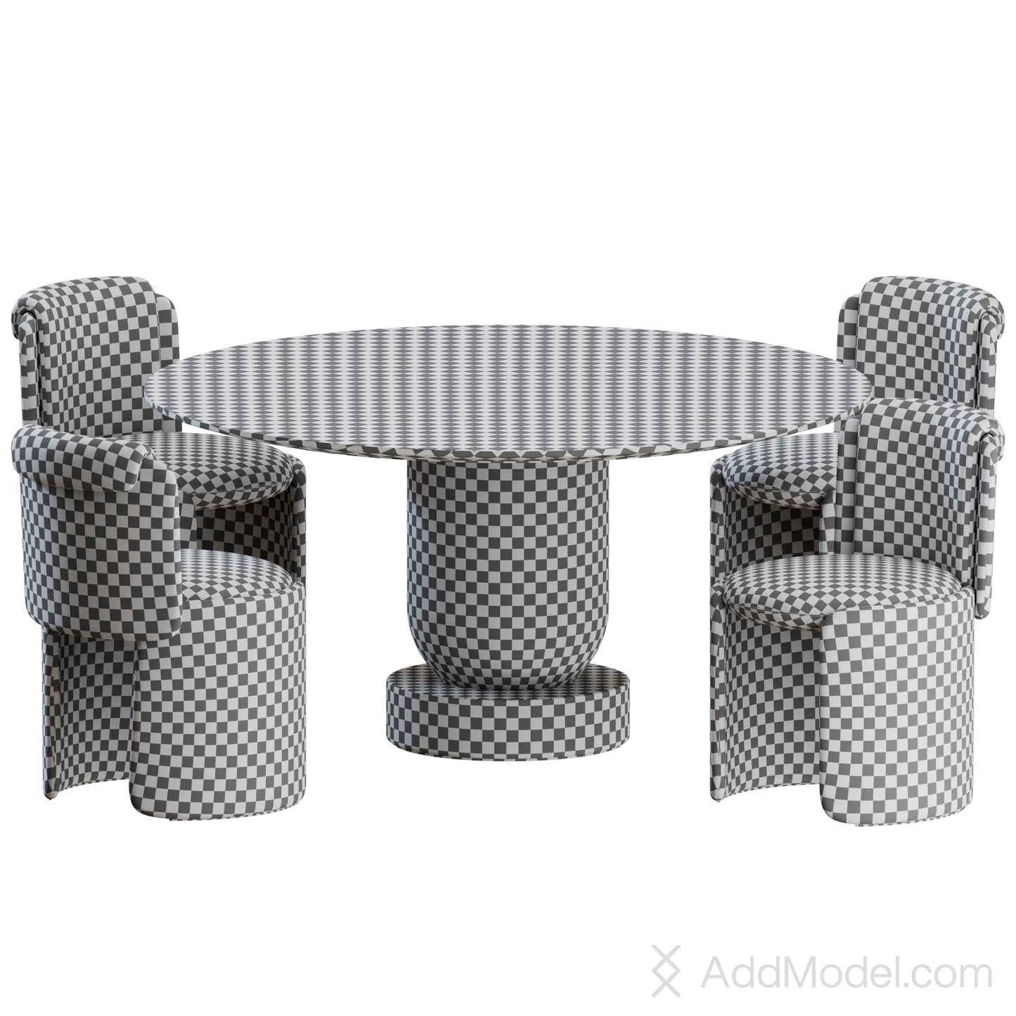 Hug Chair Colos Table By HC28 3D Model