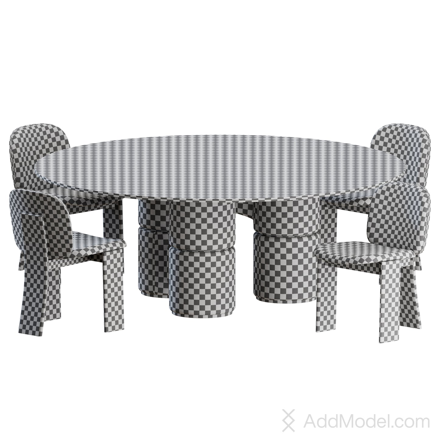 Saki Chair and Molecola Table By Gallotti&Radice 3D Model