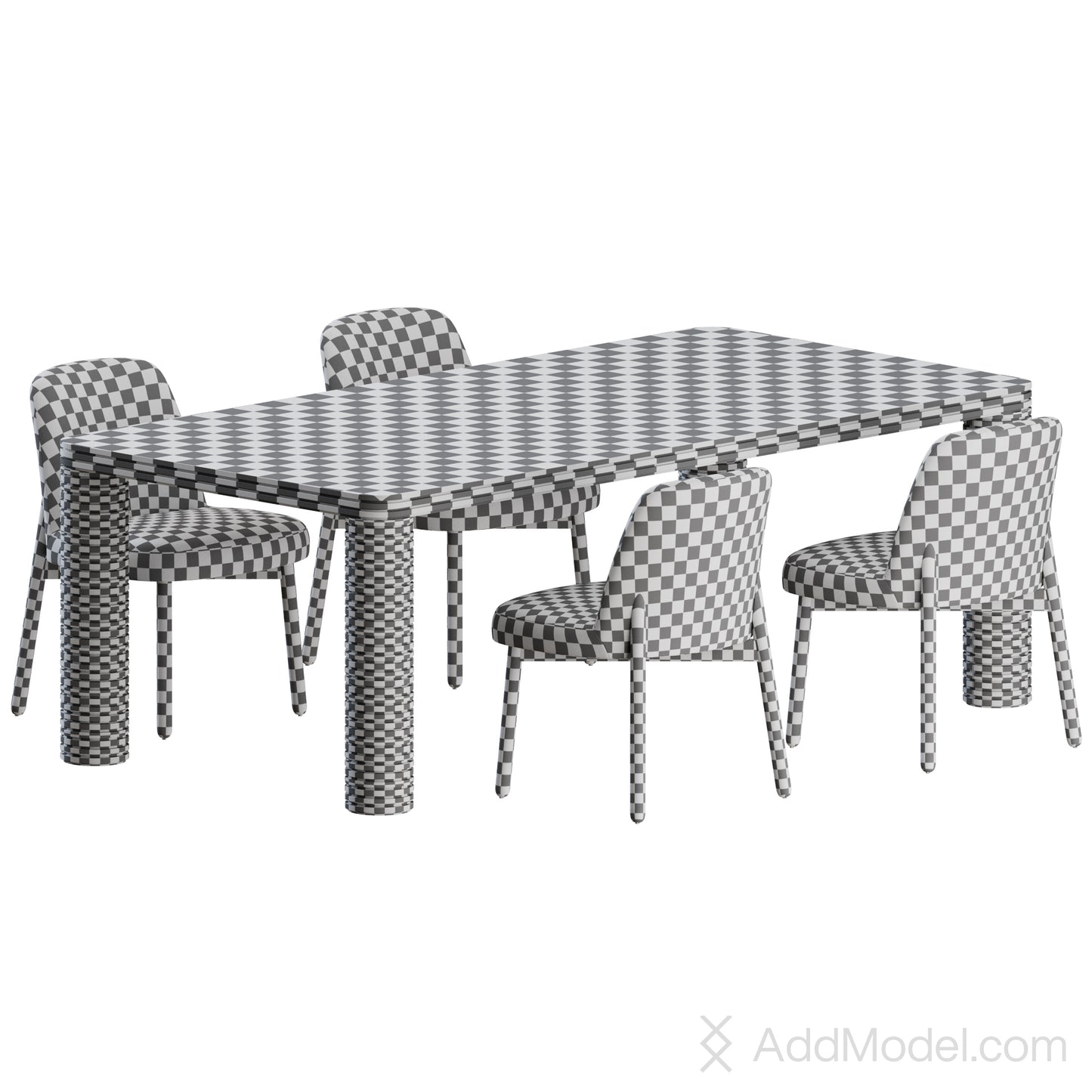 Abby Sansiro Dining Set 02 By Porada 3D Model