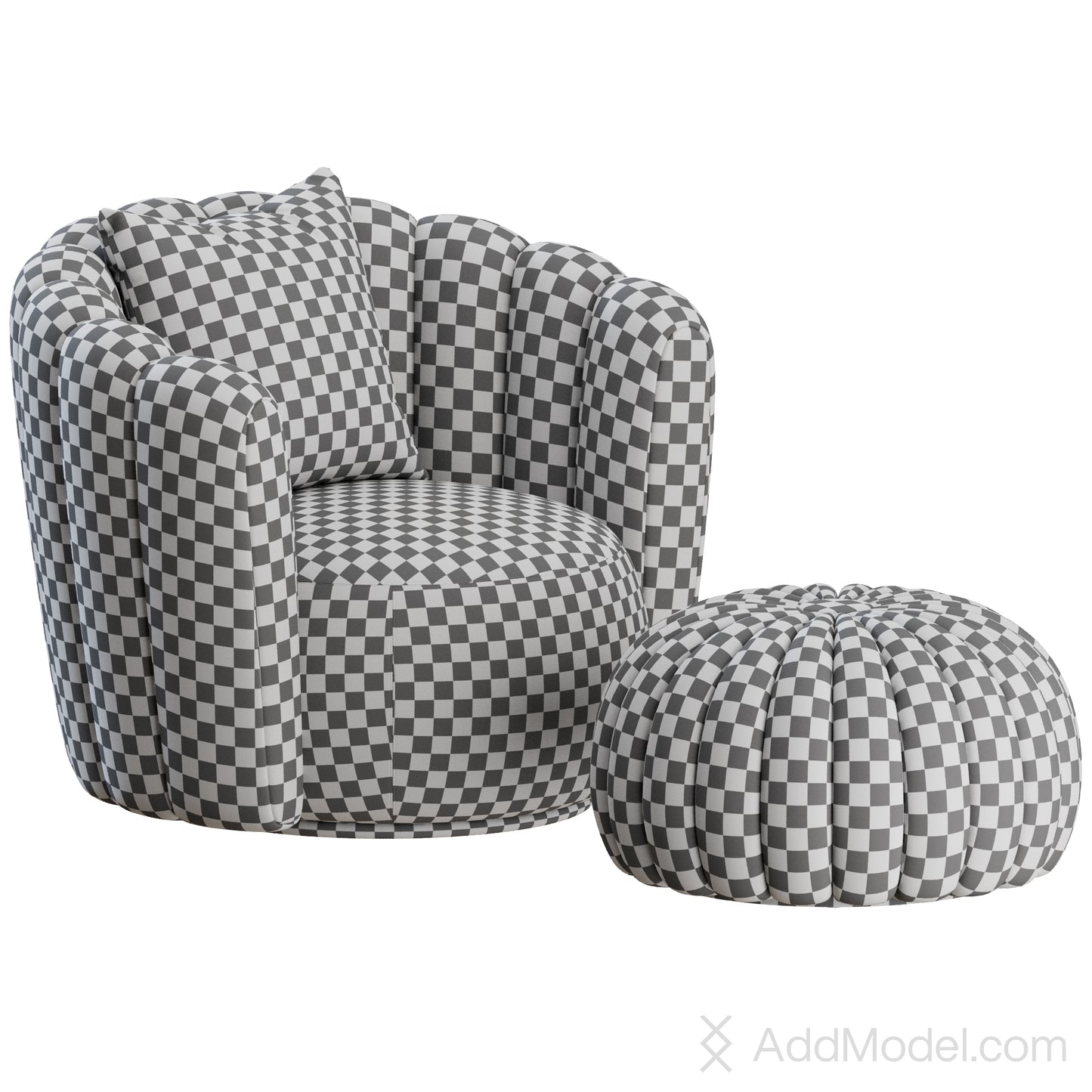 Sweet Art Armchair and Pouf By BoConcept 3D Model